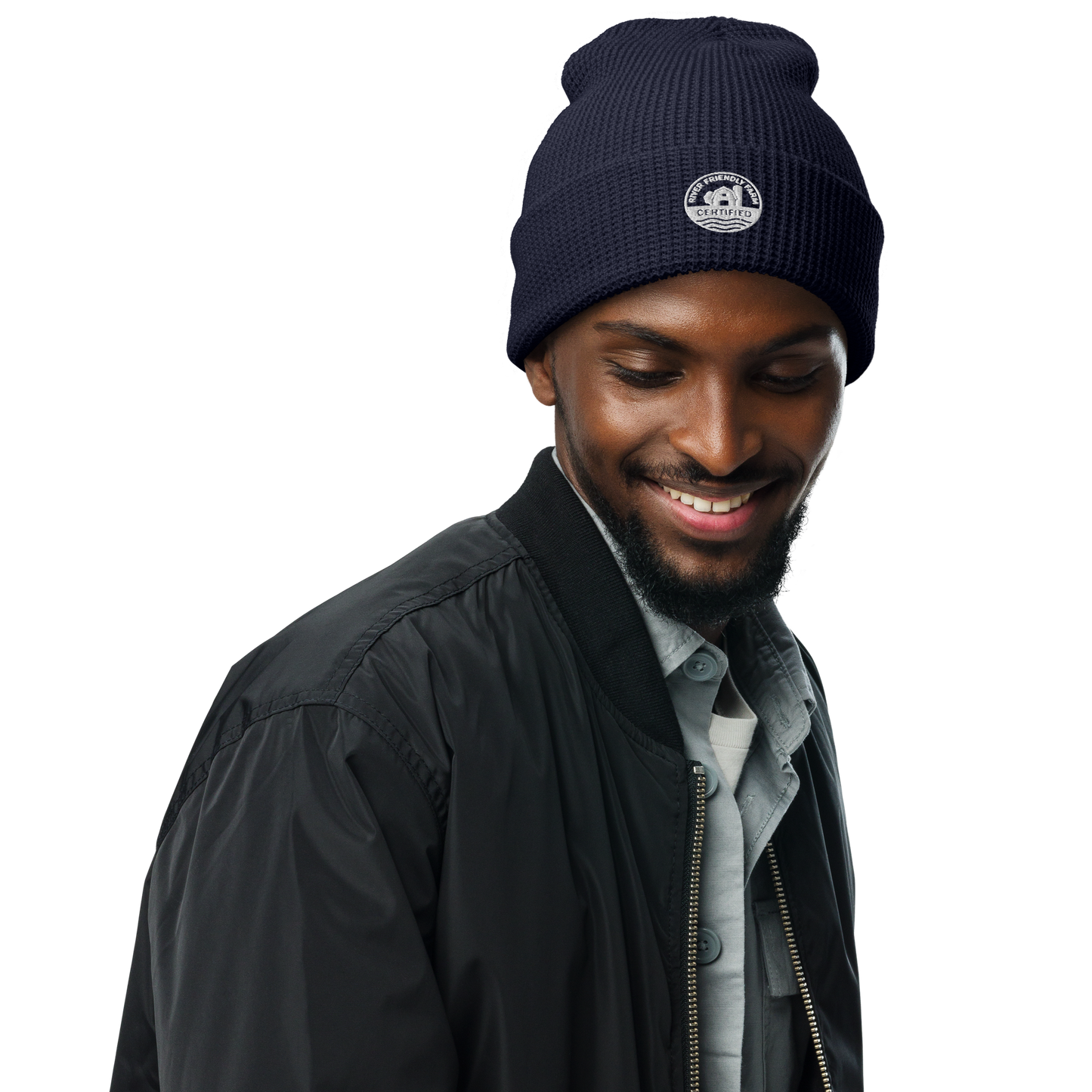 River Friendly Farms Waffle beanie