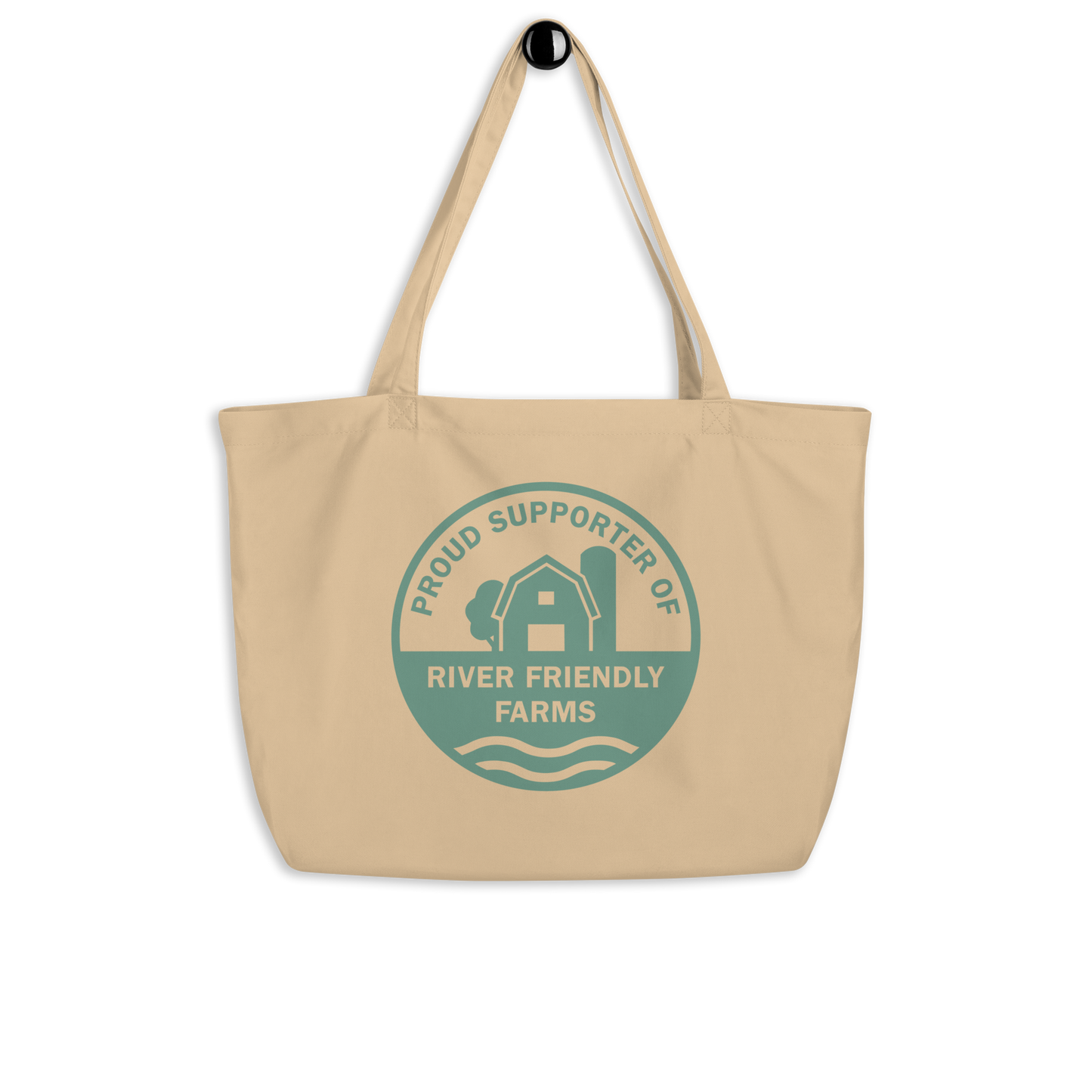 River Friendly Farms Large organic tote bag