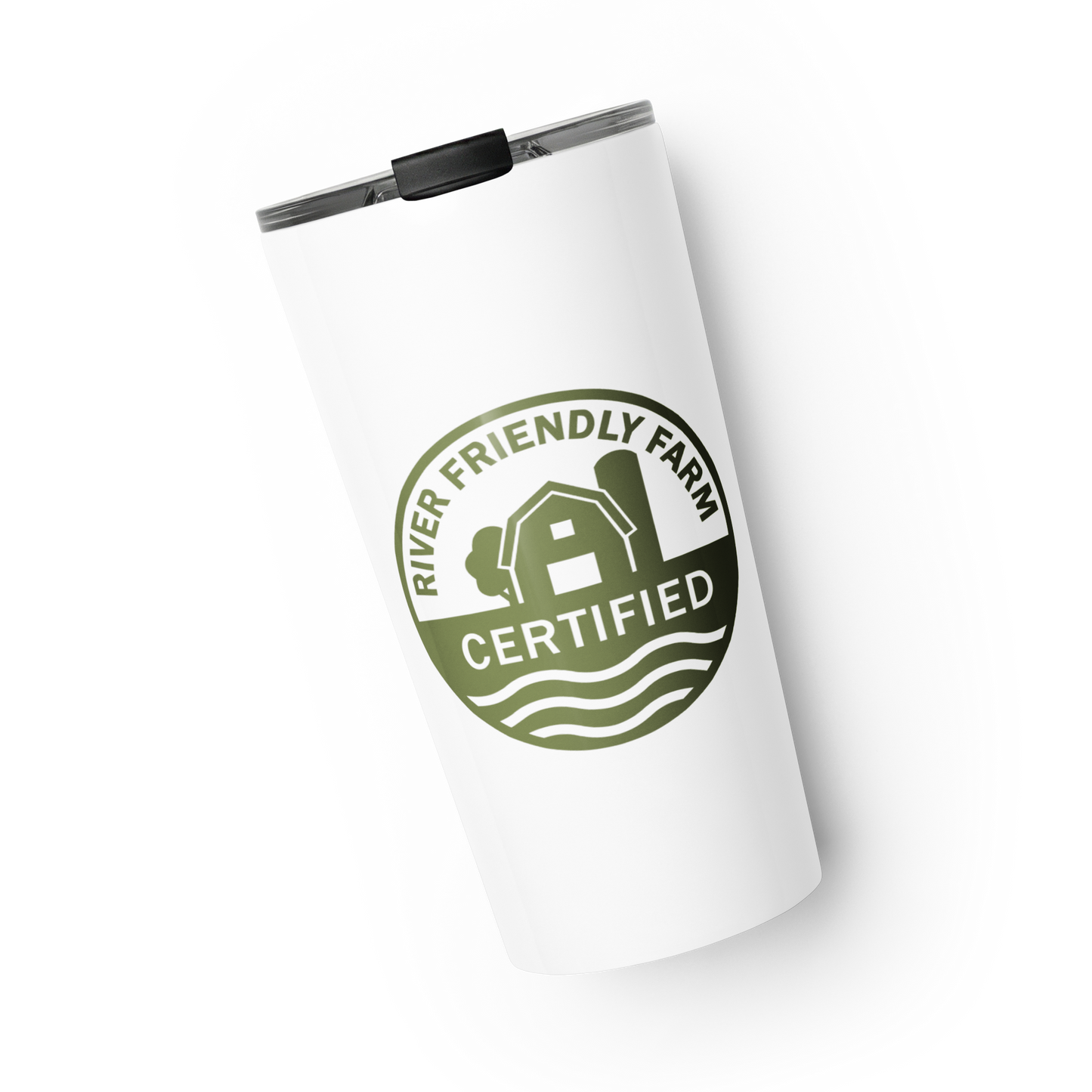 River Friendly Farms Tapered stainless steel tumbler