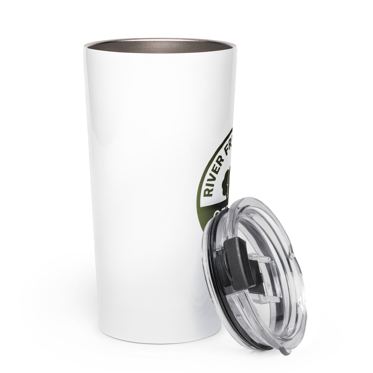 River Friendly Farms Tapered stainless steel tumbler