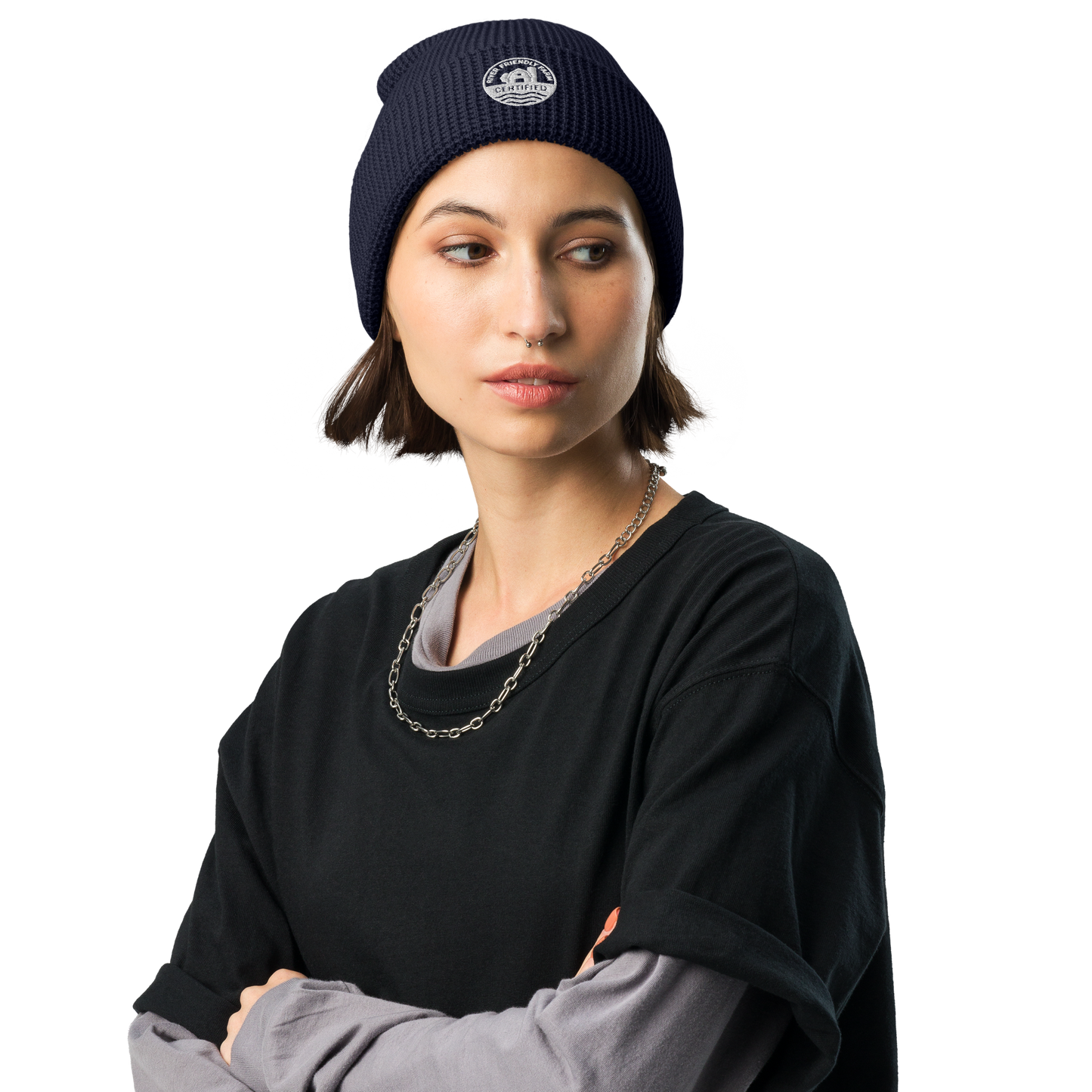 River Friendly Farms Waffle beanie